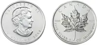 Silver Canadian Maple Leaf coin