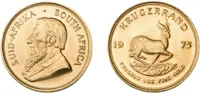 Gold South African Krugerrand coin